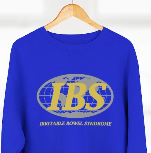 Reductress's tweet photo. New in our store: The "Irritable Bowel Syndrome (IBS) Premium Sweatshirt - shop now: https://t.co/lMycxCV0SR https://t.co/OZNj4R9o24