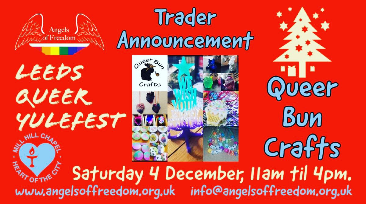 We love the quirky & queer crafted goods from Queer Bun Crafts who'll be joining us for the Leeds Queer YuleFest, our first LGBT+ Festive Marketplace for the city 🏳️‍🌈❤️🏳️‍⚧ #QueerChristmas #LGBTTraders #Leeds #GayLeeds #QueerLeeds #LGBT #LGBTLeeds
