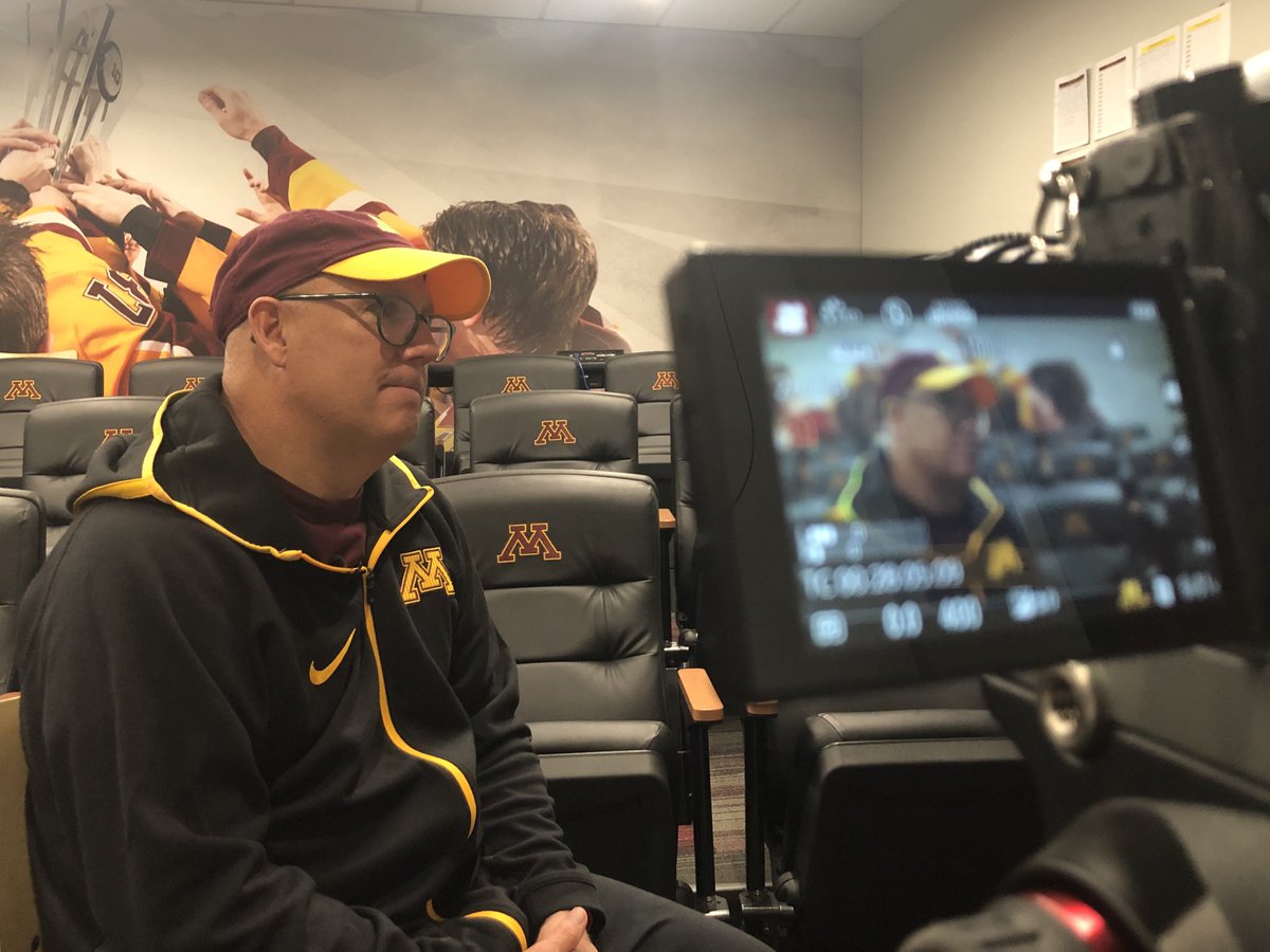 GopherHockey's tweet photo. Great to start @B1GHockey preseason media week by having @BigTenNetwork stop by the rink to chat with the #Gophers. https://t.co/F1pnToMkGo