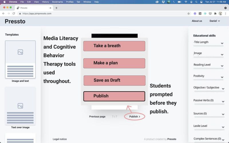 ClassTechTips's tweet photo. ⭐️ @PressToPublish is a writing and micro-journalism platform for Kindergarten through Middle School. 

They teach students across the globe to communicate more clearly and process and interpret information in a healthy way. 
https://t.co/l0NMjchpbF https://t.co/8SZnFhfo2g