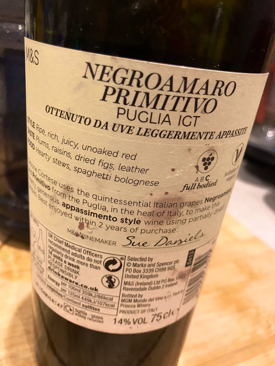Oh, whoops <a href="/marksandspencer/">M&S</a> I didn’t realise there was a ‘heal’ part of Italy 🤓 might be worth checking and changing your labels soonish…lovely wine though ❤️