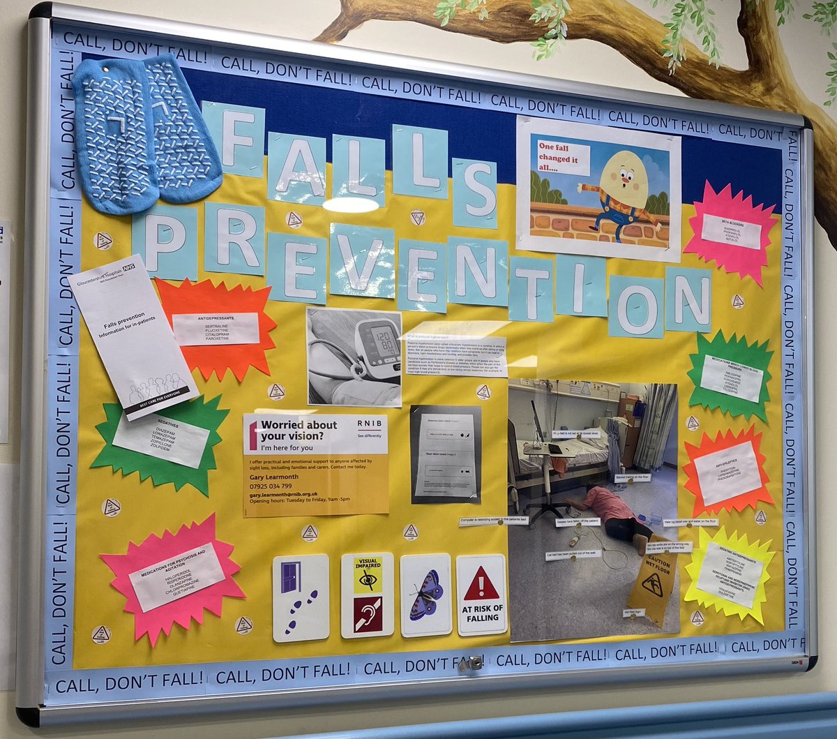 Falls Prevention Week on Ryeworth. No staff nurses were harmed in the making of this display