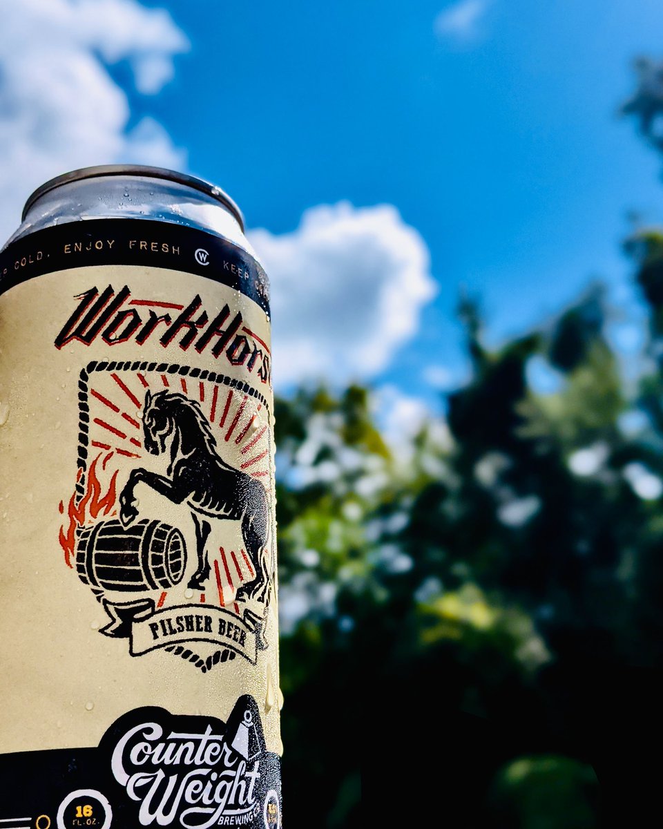 BrewingWeight's tweet photo. Fresh Workhorse cans are hitting the shelves this week! Check your favorite local store.
#counterweightbrewingco #workhorse #pilsner #lager #finebalance #MondayMotivation https://t.co/nAToraAA9t