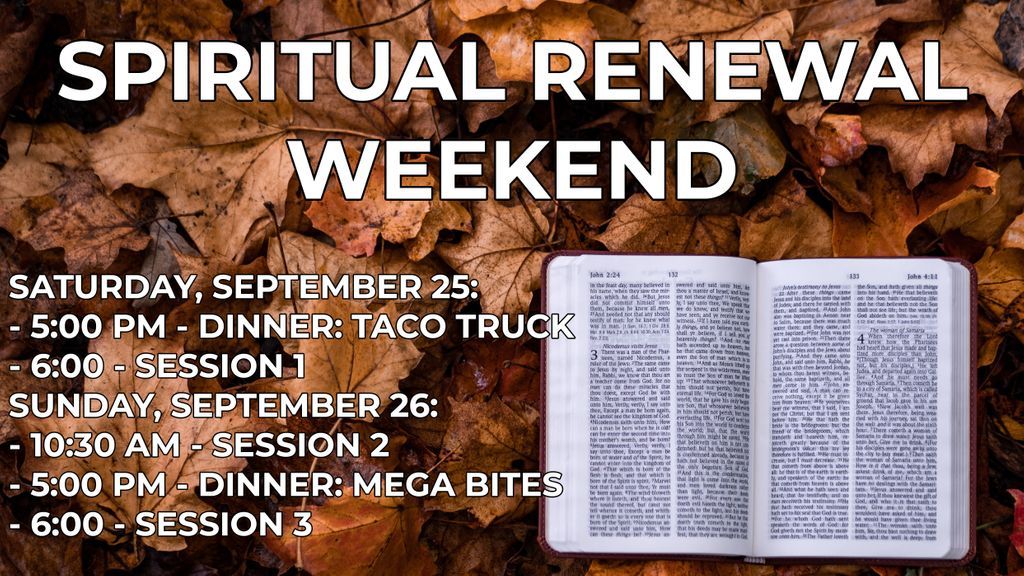 Crossroads_BC's tweet photo. The week has finally come! Spiritual Renewal Weekend starts THIS Saturday! https://t.co/ZGxA8vEbpQ