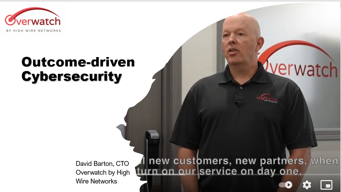 HighWireNtwks's tweet photo. What outcomes can you (& your customers) expect from Overwatch Managed Security?
Here's High Wire CTO, David Barton:
https://t.co/U57xrbg8Z5
#cybersecurity #overwatchbyhighwire #overwatchmanagedsecurity #CyberSecurityNews #BusinessNews #businessadvice #OPENXDR #mssp #msp $SGSI https://t.co/32tJYuIt7R