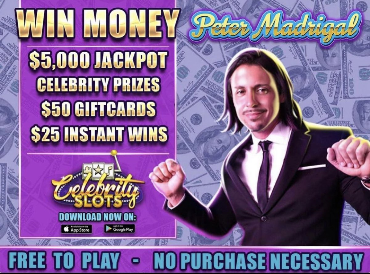 💜 <a href="/LLPJMadrigal/">Peter Madrigal</a> wants you to play his game and win $5,000!
💎 Play: link.celebrityslots.com/1/petermadrigal
💰 Play now for FREE for your chance to take home the cash jackpots or a gift card

#celebrityslots #win #winprizes #sweepstakes #vegas #bravo #bravotv #pumprules #vanderpumprules #prizes
