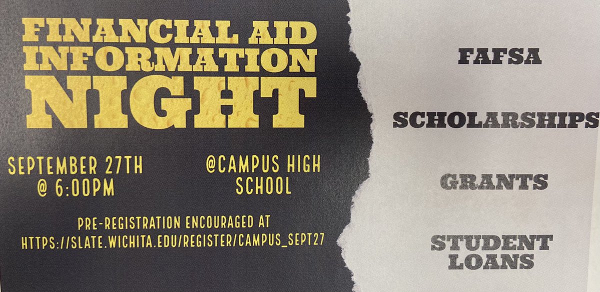 HelpingColts's tweet image. ‼️FINANCIAL AID INFORMATION NIGHT‼️Pre-register at the link below.👇🏻👇🏻@USD261 @AVIDCampus @Channel060 @CampusColts