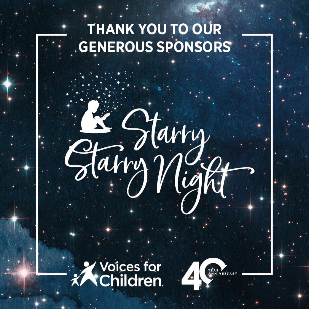 With Starry Starry Night less than a week away, we want to express our gratitude to the sponsors who make this spectacular evening possible. Thank you for your dedication &amp; generous support of children in #fostercare in #SanDiego County!