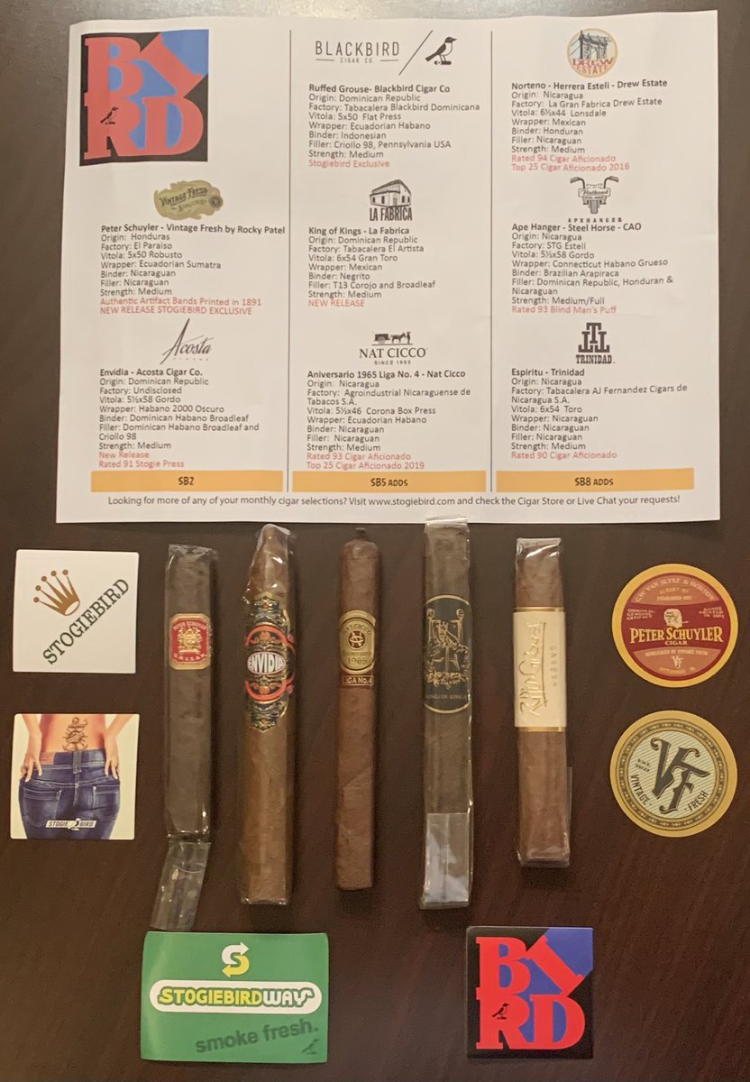 Just received <a href="/stogiebird/">Stogiebird</a> September CotM shipment