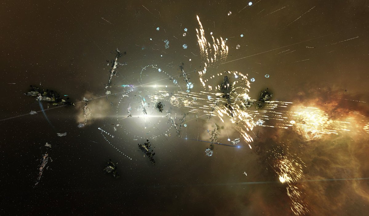 OuchMax's tweet image. Played some #eveonline after a bit of a hiatus, whacked a bot, enjoyed the fireworks, had a good time. ✨🎇🎆

I'm hoping to get into playing more again, energy levels could be better but I do love me some Internet spaceships. 

#tweetfleet