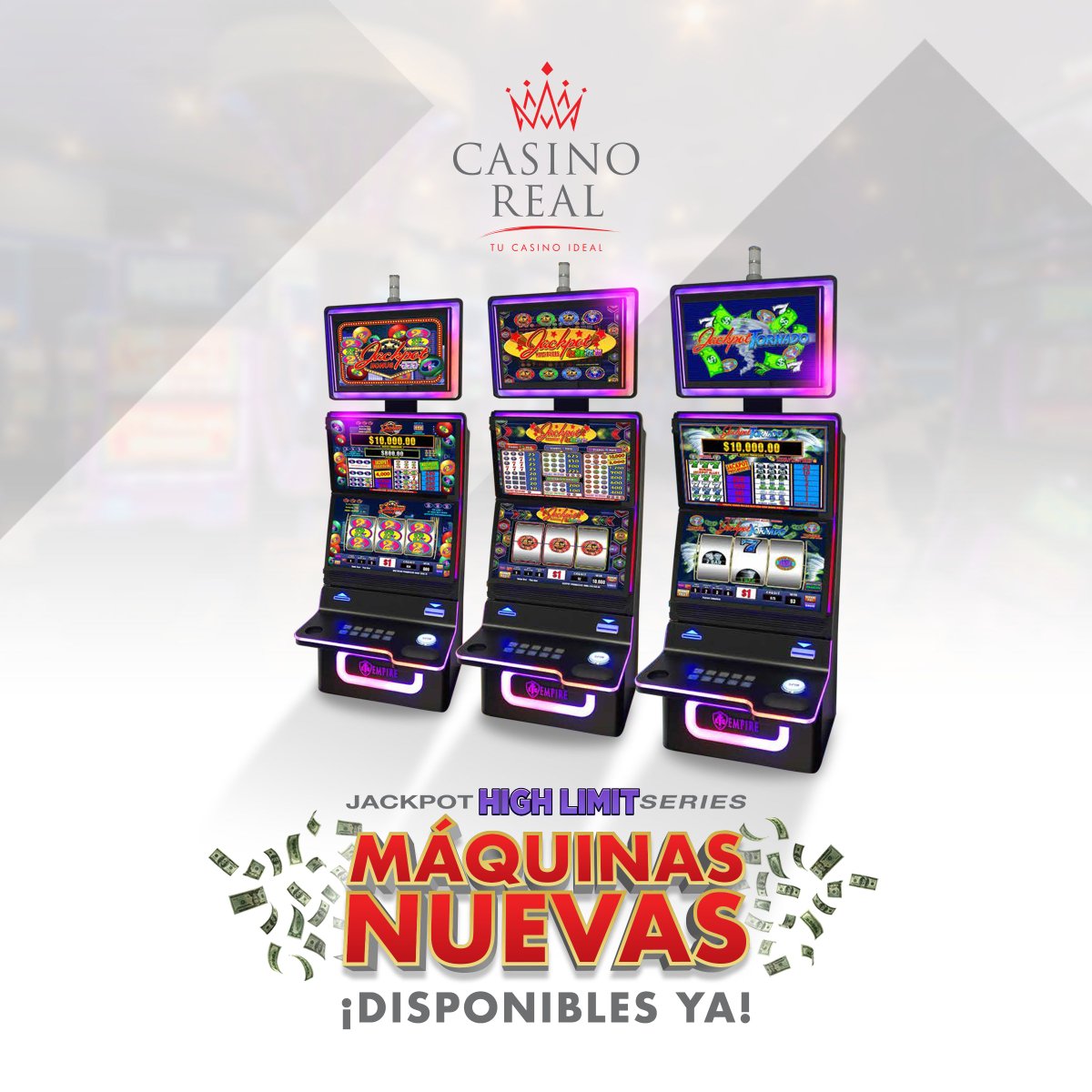 CasinoRealPR's tweet photo. Ya están disponibles las máquinas #multijuegos, #JackpotHighLimitSeries.
Ven a probar tu suerte en los juegos #JackpotBonus💰, #JackpotMultiplier y #JackpotTornado🌪 aquí en Casino Real Caguas.
¡Te esperamos!
#CasinoReal #TuCasinoIdeal #PásalaBien #PásalaSafe😷 https://t.co/OQ4Cgp97nc