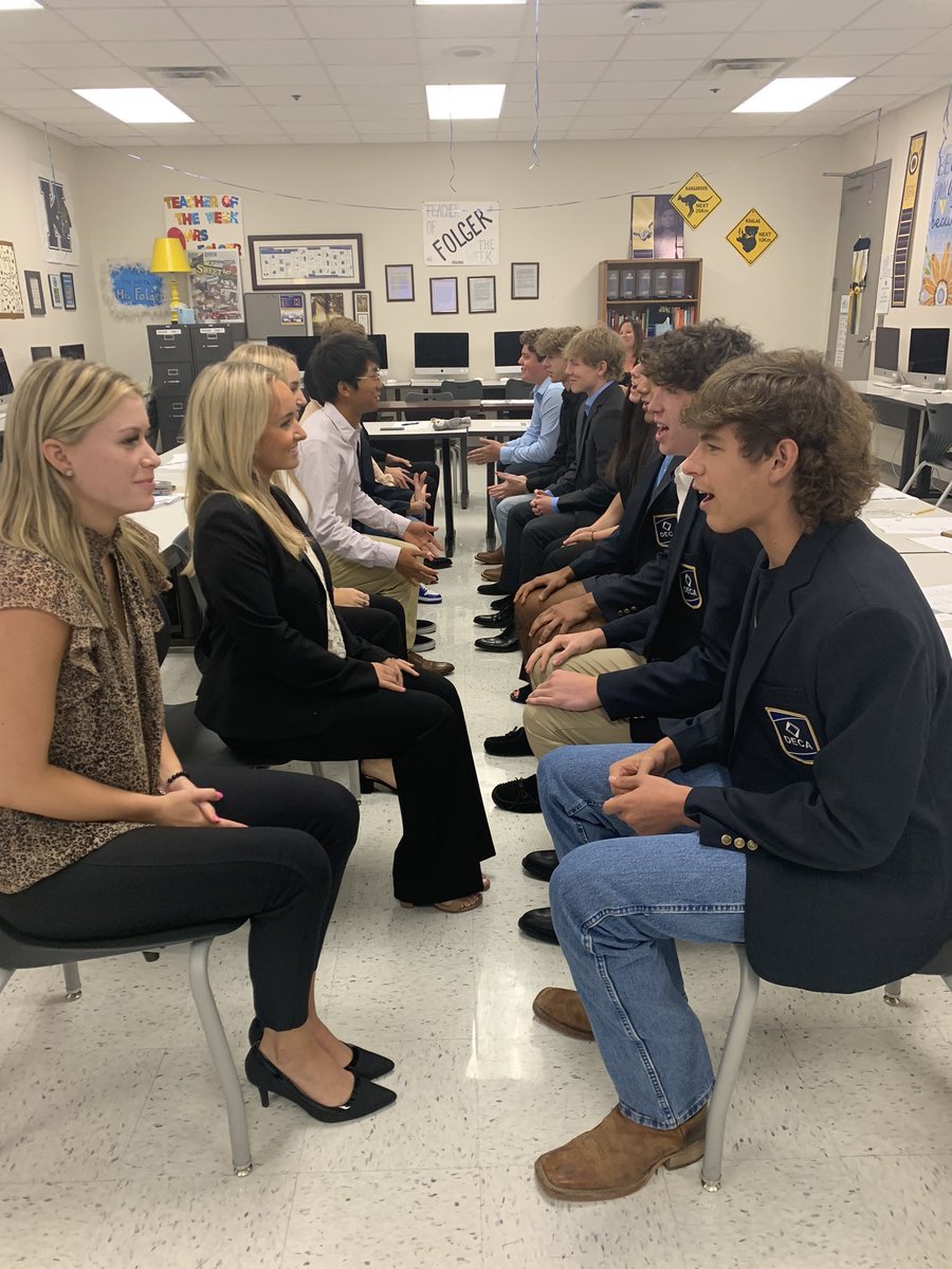 Folger_KHS's tweet photo. Speed interviews in the Practicum in Marketing Class @KHSIndianNation @KellerISD_CTE #cteinkisd https://t.co/d9VUcwyaNX