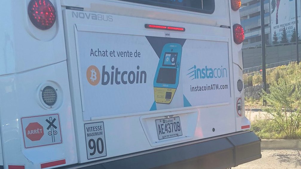#Bitcoin on the bus in Quebec, Canada.
"Buy and sell Bitcoin"