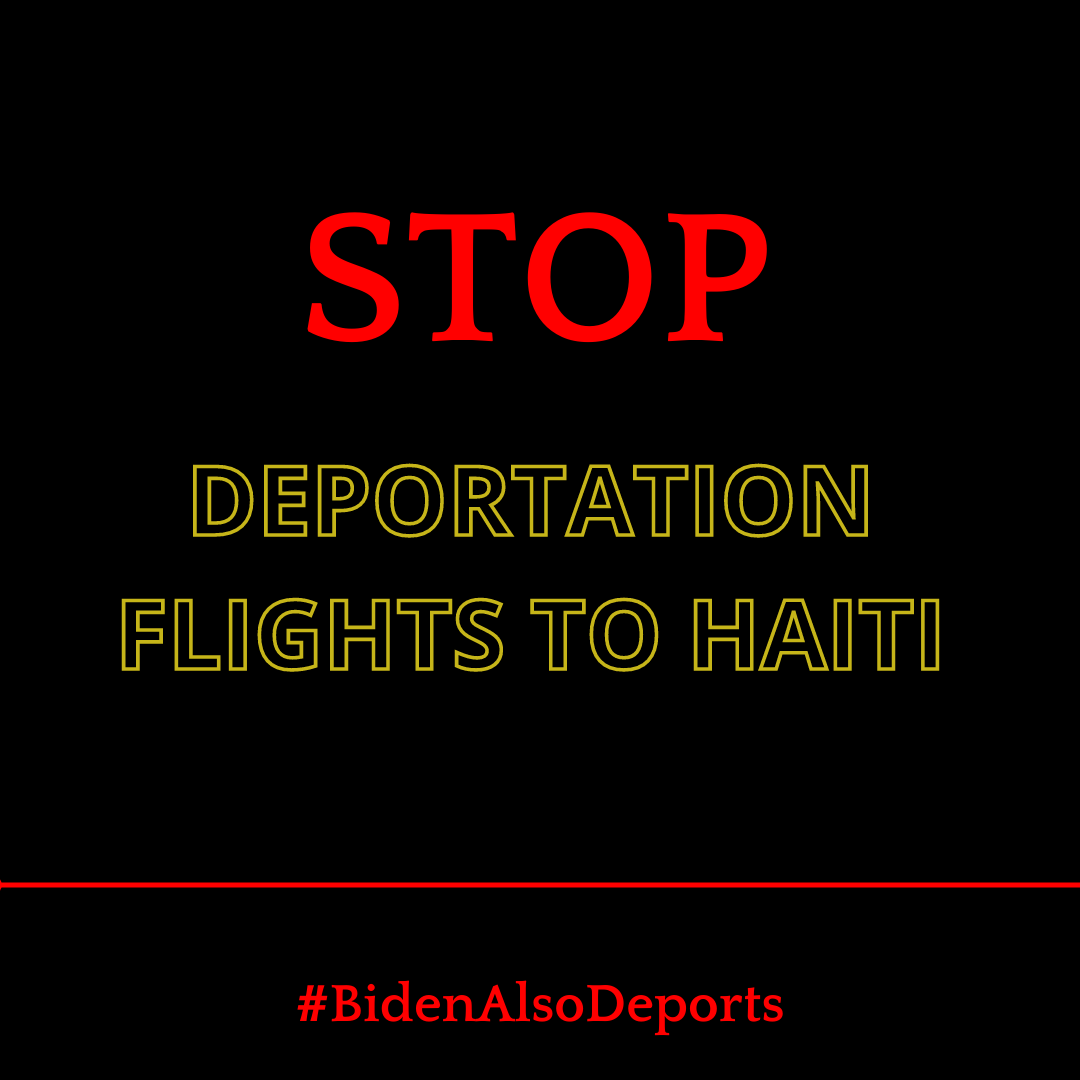 We urge the Biden administration to uphold asylum law and immediately halt all deportations of Haitians and other migrants! Take action here: bit.ly/3tY0M40 #BlackMigrantLivesMatter
#StopDeportationFlights
#BidenAlsoDeports
#WelcomeWithDignity  
#EndTitle42