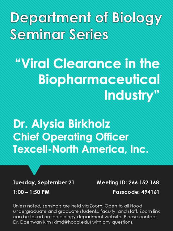 Hood_Biology's tweet photo. Seminar tomorrow at 1pm. https://t.co/Qb2d45jhkr
