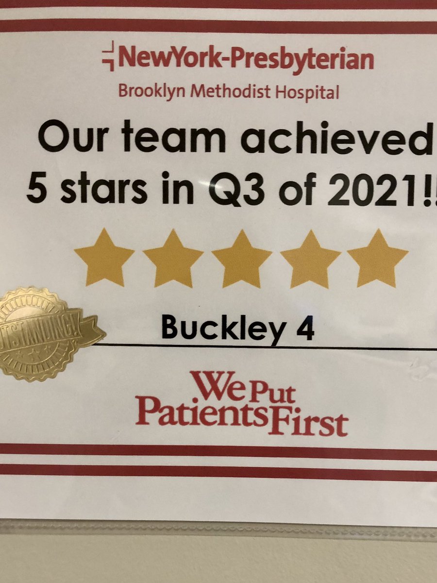 NypbmhB's tweet photo. So proud of our unit for providing quality care and achieving 5 ⭐️⭐️⭐️⭐️⭐️this quarter! Great job B4! ♥️@deb703_debbie https://t.co/mcUp54slnk