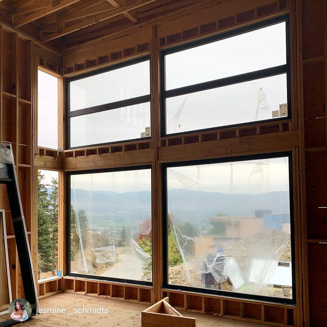 A great shot of a current project 
from our Project Consultant Jasmine at the Kelowna showroom.  4300 Series windows in Full Finish - Black.
#kelowna #customwindows #windowdesign #highperformancewindows #blackwindows #blackinterior #kelownacontractors  #fenestration