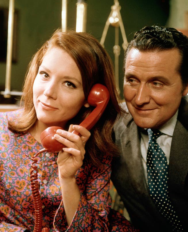 Patrick Macnee as John Steed and Diana Rigg as Mrs. Emma Peel in The Avenge...