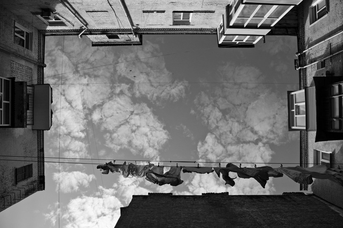 The courtyard on the Podil district (2017) Kyiv, morning. saatchiart.com/art/Photograph…