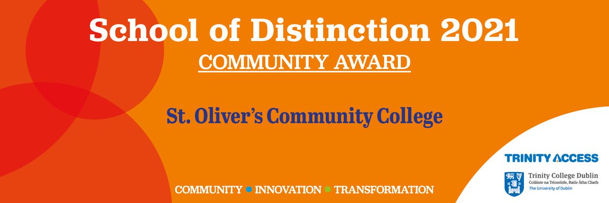We are delighted to announce that we have been awarded the Community Award in the <a href="/AccessTCD/">TAP</a> School of Distinction Awards.

The award recognises the work of the school in engaging our students in the three core practices of Pathways to College, Mentoring &amp; Leadership in Learning.