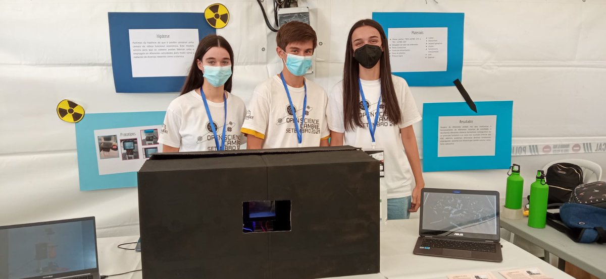 maristasourense's tweet photo. Enhorabuena a Antía Ollero, Lucía Rodríguez y Juan Martín Taboada (1º BAC) por el primer premio de Secundaria en la Feria de Open Science de #Cambre con su "Cámara de néboa low cost" 
@tecnopole
 #OSC2021 https://t.co/DHRk9CQCYl