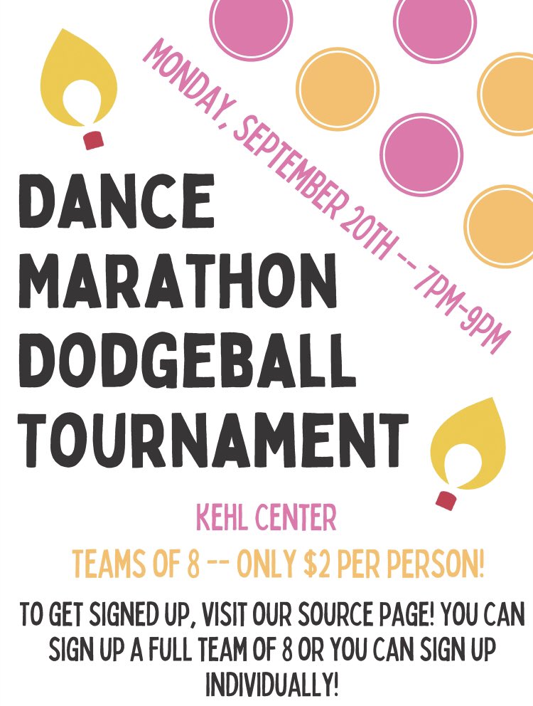Tonight’s the night! 

Doge. Duck. Dip. Dive. And Dodge!

Register a team up to 8 or yourself at thesource.clarke.edu/event/7357522; or show up at 7pm and get placed on a team! $2 entry, all proceeds go to the UofI Stead Family Children’s Hospital!