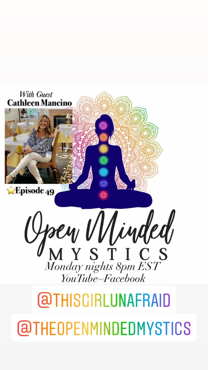 MysticsOpen's tweet photo. Tonight live at 8pmEST link in bio @MysticsOpen @DFrancine213 @cathleenmancino @STWDonnaVee #openmindedmystics #girlunafraid #girlpower #lifecoach #manifesting https://t.co/cqytCHaMio