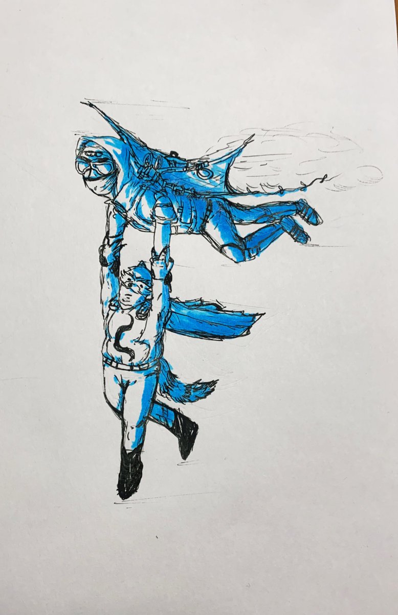 FGabbz's tweet image. a bit of kyman au superhero, it was an idea for kyman week that I discarded, but now I like it more. 
#copicmarkers  #Thecoon #Humankite #kymanweek2021 #kyman #fanart