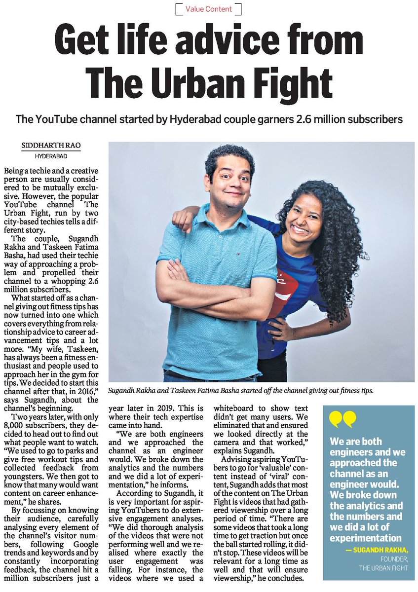 HiHyderabad's tweet photo. Get Life Advice From ‘The Urban Fight’

@theurbanfight @sugandh 
@YouTube @YouTubeCreators 
https://t.co/VIDJ8qfqOu https://t.co/bjxI0GDTC0
