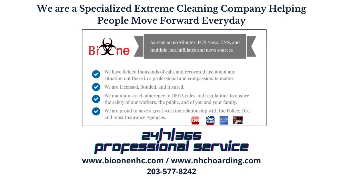 BioOneNHC's tweet image. Specialized Extreme Cleaning with Bio-One: bioonenhc.com; nhchoarding.com