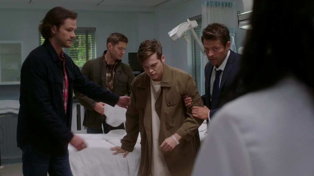 cas, sam e dean indo buscar o jack no hospital, estilo papais preocupados, ...