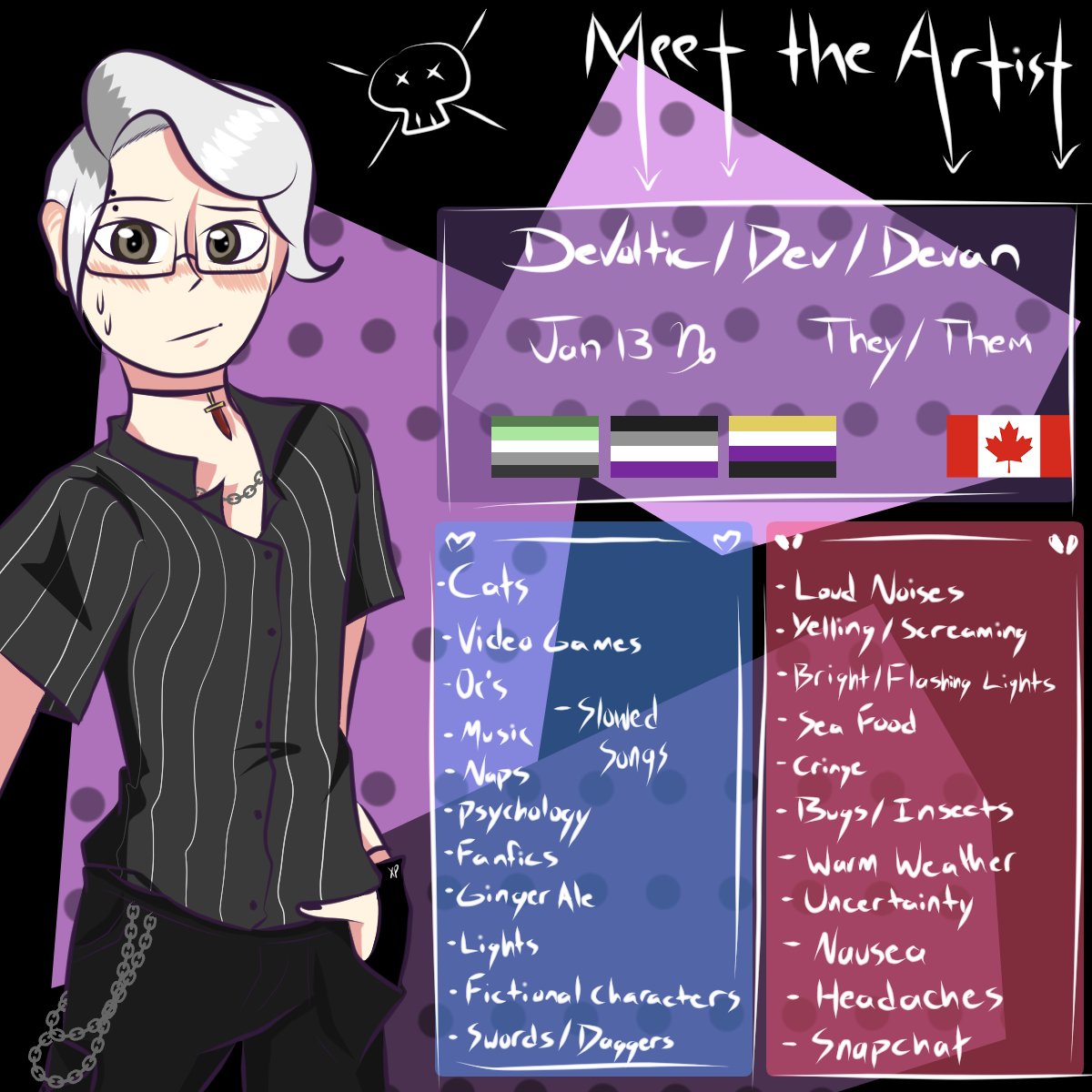 queendevoltic's tweet photo. How have I not done this trend yet?
.
.
Introducing yours truly, the anxious artist who has no idea what they're doing.
.
.
Tags
#art #digital #drawing #digitalart #digitaldrawing #me #MeetTheArtist #artist #yourtruly #oc #shapesandcolours #aromantic #aro #asexual #ace #nonbinary https://t.co/JGeKY1flHZ