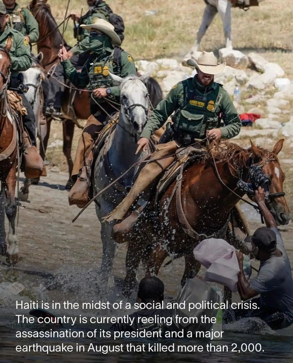 Liberals were OUTRAGED when Border Patrol agents were locking brown children from Central America in cages during the TRUMP administration…

…where is all that energy over the BIDEN administration beating Black people from Haiti with whips and calling their country ‘sh*t?’