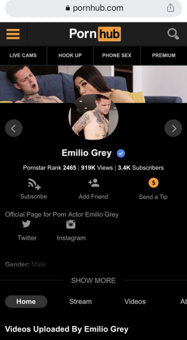 Help me reach 1 million views on @Pornhub &ldquo;Emilio Grey&rdquo;🖤🧡 https://t.co/0UvFekXxJs<a class="tags" href="/tag/pornhub">@pornhub</a>