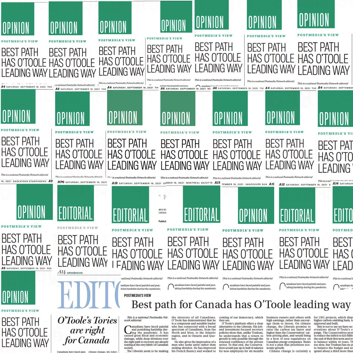 goldsbie's tweet photo. To me, it's not a Canadian election until I've made a collage of two dozen Postmedia papers running identical endorsements: https://t.co/NB2s6S7hxh