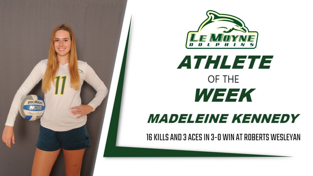 .<a href="/LeMoyneVBALL/">Le Moyne Volleyball</a>'s Madeleine Kennedy named Le Moyne Athlete of the Week #PhinsUp 
 
lemoynedolphins.com/news/2021/9/20…
