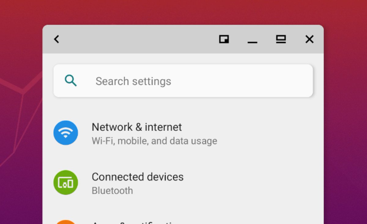 electrikjesus's tweet photo. New titlebar button graphics are on their way to a #Waydroid build near you! Thanks @RKBDI for the artwork ;) https://t.co/ENdDA2Anyp