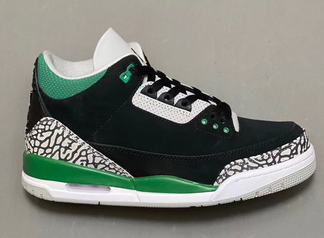 kicksonfire's tweet image. Finish the sentence: The Air Jordan 3 Pine Green is…