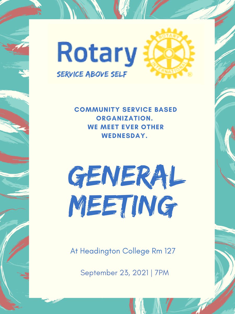 OU_Rotaract's tweet image. Join us this Wednesday for our biweekly general meeting. There’ll also be free pizza 🍕 Be sure to bring a friend #boomersooner #OU