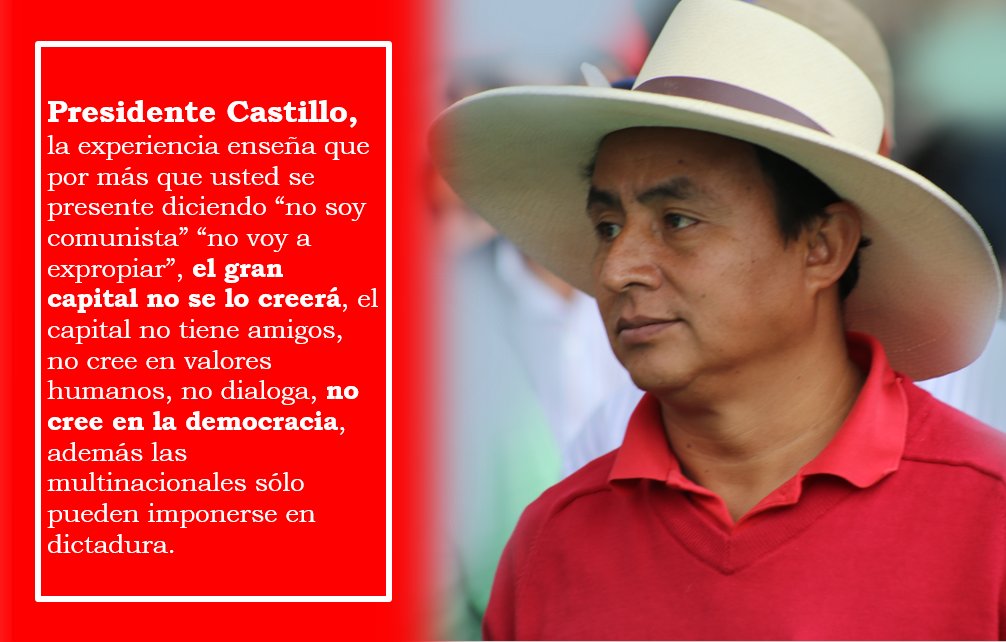 Cuando un enemigo te lanza halagos, es porque algo malo estás haciendo, dicen los consejeros en estrategia política. Cuidado con los halagos de Almagro y la OEA, presidente Castillo... facebook.com/GregorioSantos…