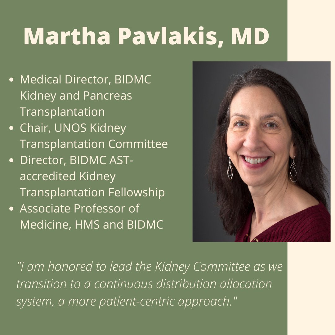 Dr. Martha Pavlakis (@mpavlaki) is a stellar educator, researcher, and clinician @BIDMCTransplant and @BID_NephFellows, and @UNOSNews. She is leading national efforts to improve health equity in kidney transplant allocation. @womeninnephro #WIMMonth