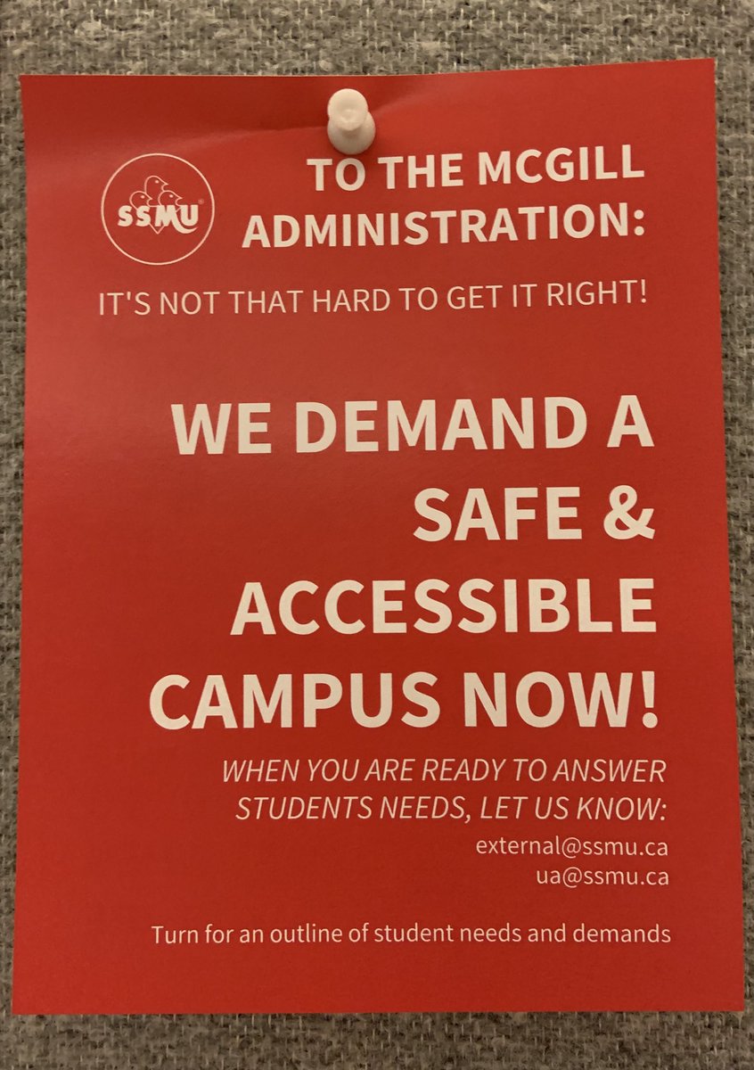 nicoleandersenn's tweet photo. Flyers all over ⁦@mcgillu⁩ https://t.co/sXHvdSR6lC