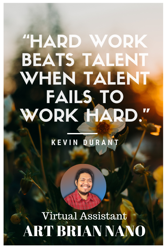TheTaskSupport's tweet image. "Hard work beats talent when talent fails to work hard."
- Kevin Durant

#FreelancingServices #TheTaskSupport #FilipinoVirtualAssistant #HelpsTheJobDone
