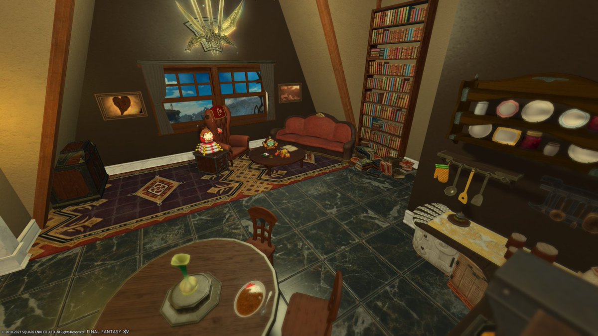MechZ71's tweet image. Finally my home looks good! Furnished and nice! Big thank you to Eli for helping me with this so-so much! She's pretty cool! Come check it out if you'd like on Ultros, Mist, 5th ward, plot 49! Tell me what ya think of it!