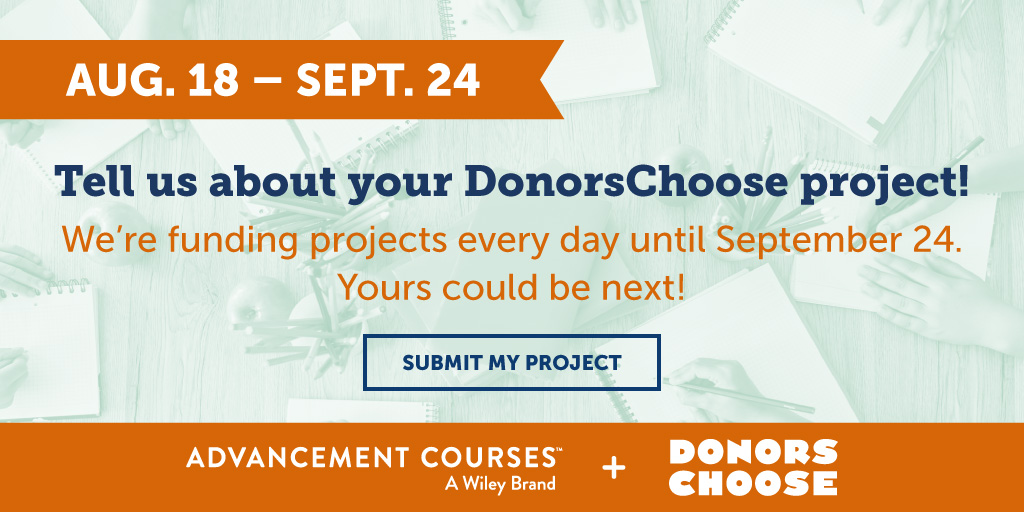 coolcatteacher's tweet photo. 🔥 1 Day Left! Apply to have your Donor's Choose project funded by @AdvanceTeaching through September 24! 
https://t.co/8CTIIMTkCS
#AdvancementCourses
#EveryClassroomCounts https://t.co/HiUj2vhNRy