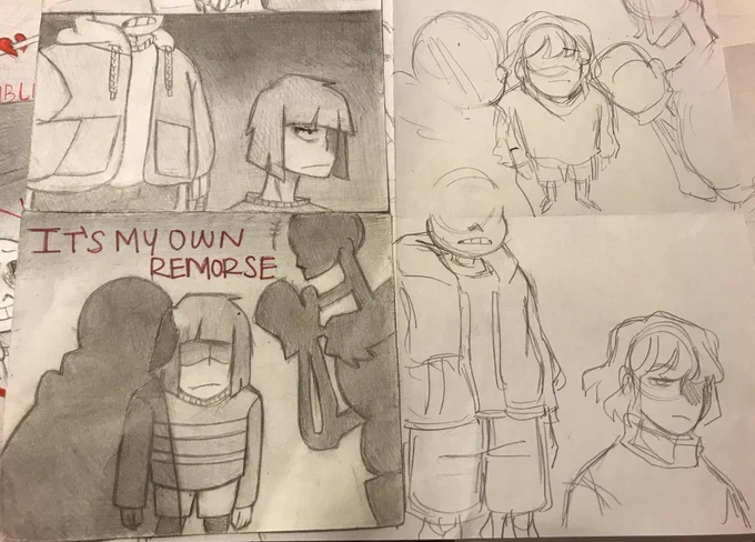 self care is redrawing a years old undertale lyric comic you never posted simply bc you want to 