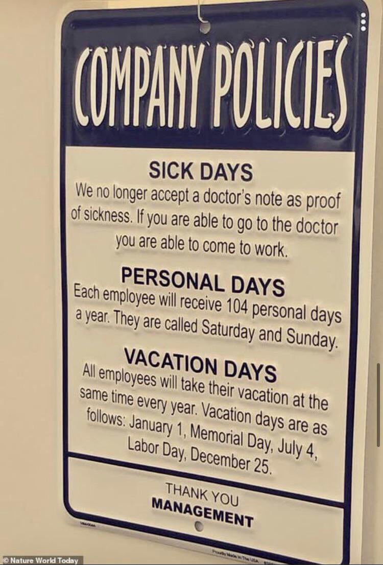 SixBrownChicks's tweet photo. “If you are able to go to the doctor, YOU ARE ABLE TO COME TO WORK!” https://t.co/piA83b8vkK