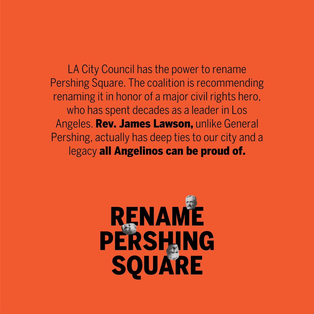 RenamePershing's tweet photo. We seek to rename the park “Lawson Square,” after civil rights legend Reverend James Lawson, who has spent over 25 years as a community, labor and religious leader in Los Angeles. 

Read more at https://t.co/WCdX0bkAyr. 

#renamepershingsquare #losangeles #dtla #pershingsquare https://t.co/APUkGy0Sqr