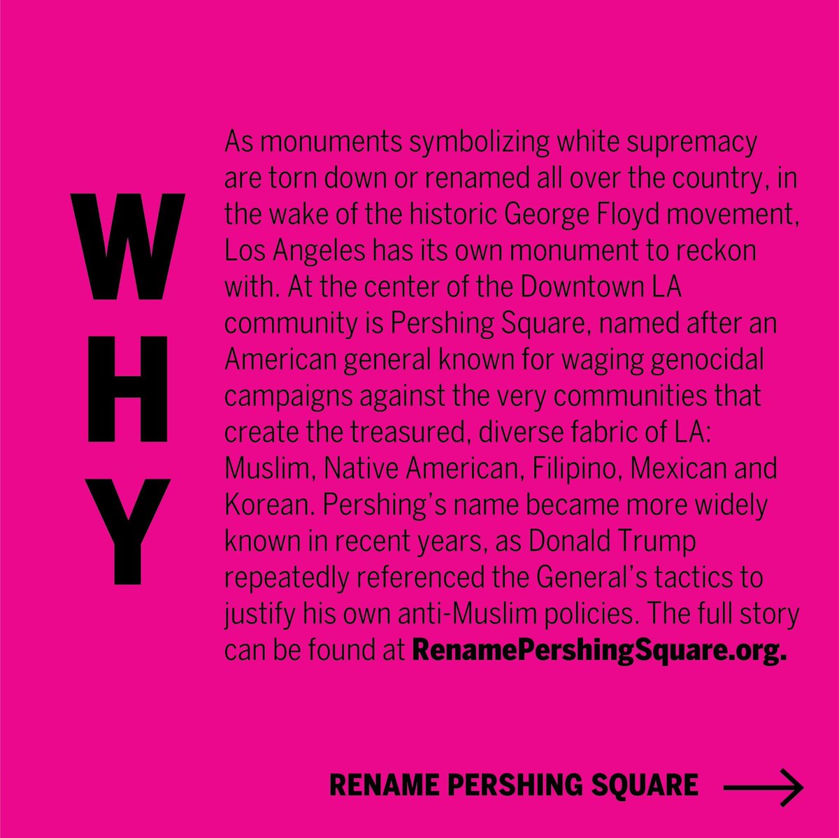 RenamePershing's tweet photo. RENAME PERSHING SQUARE Press Conference. Thurs, 9/23 @ 10AM, Pershing Square, steps on corner of S Hill Street &amp; 5th St. 

Join us and other community groups in calling on City Council to rename Pershing Square—named after a white supremacist general with no ties to Los Angeles. https://t.co/kQyOqGlA58