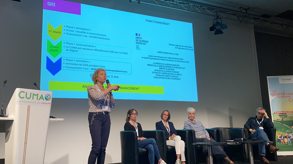 [Live tweet] #GrandRDV #Cuma la fédération <a href="/CumaGrandEst/">Cuma Grand Est</a> accompagne l’émergence et l’animation des #Cuma GIEE #transition 
23 #Cuma sont accompagnées aujourd’hui en Grand Est pour être GIEE
